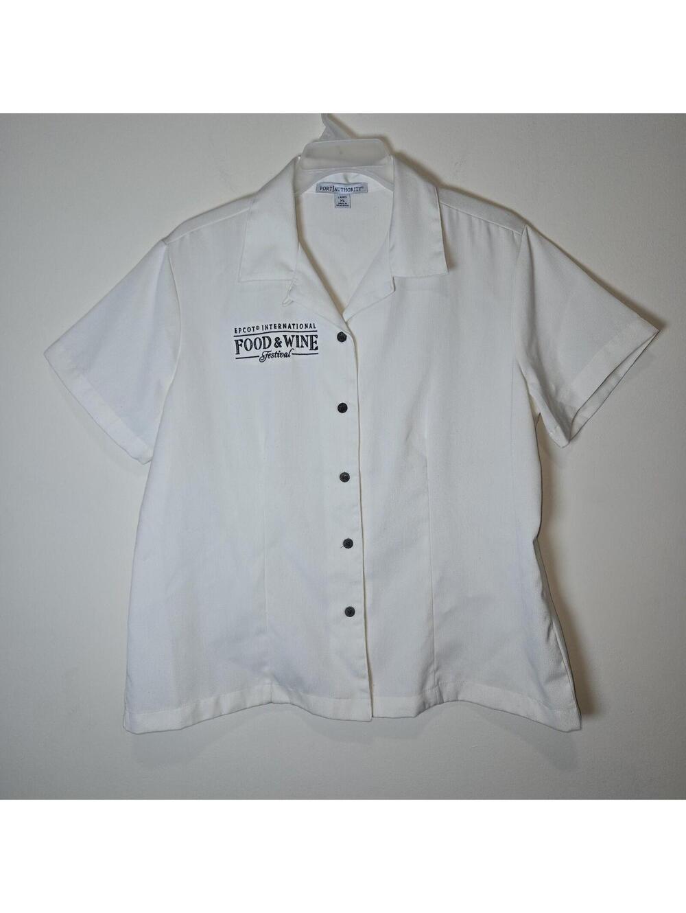 Disney Parks Epcot Employee Port Authority Women White Shirt XL Food & Wine